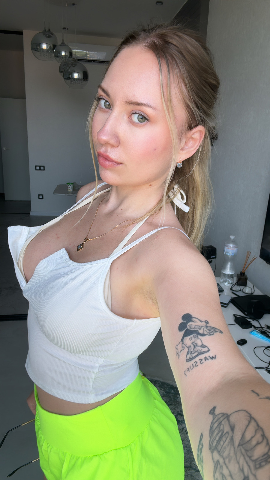 KateV in her underwear in Abidjan